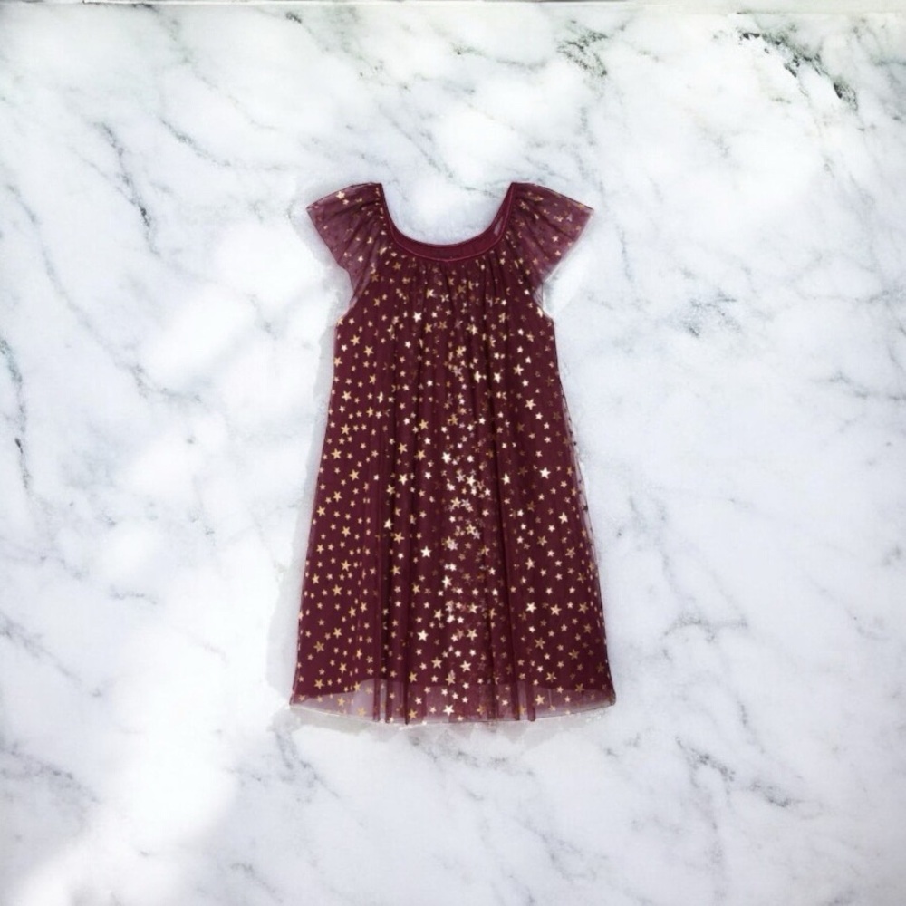Zunie Burgundy Starry Kids Formal Dress